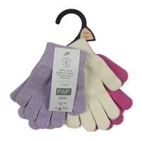 Nové - 3x - Fialové + růžové + bílé pletené rukavice F&F