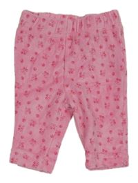 Svetloružové zamatové nohavice s třešničkami Ergee