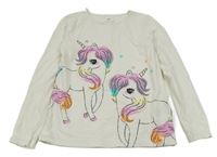 Smetanové triko s jednorožci H&M