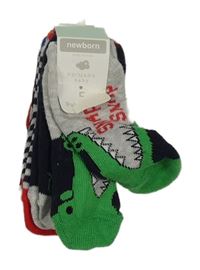 Nové - 5pack - Modré + 2x tmavomodré + pruhované + sivé ponožky Primark