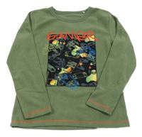 Khaki fleecové pyžamové tričko s joysticky St. Bernard