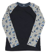 Tmavomodro-šedé triko se skaty Pocopiano