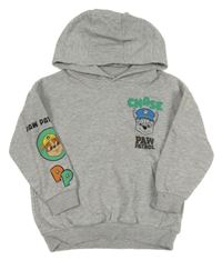 Šedá melírovaná mikina s Paw Patrol a kapucí Nickelodeon