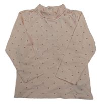 Svetloružové tričko so srdiečkami a rolákom Orchestra