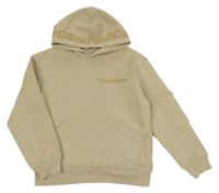 Béžová mikina s nápisom a kapucňou River Island