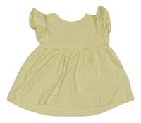 Žlté rebrované bavlnené šaty s nápisom River Island