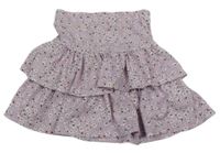 Lila vrstvená kvetovaná sukňa George