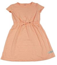 Broskvovo-bielé pruhované teplákové šaty s kotvami Yigga