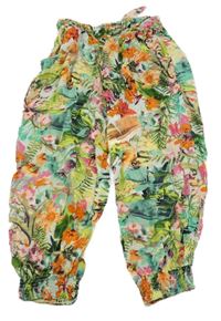 Farebné kvetované háremové capri nohavice Orchestra