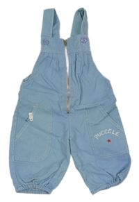 Svetlomodré rifľové na traké kraťasy s nápisom