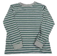 Sivo-tmavozelené pruhované tričko M&Co.