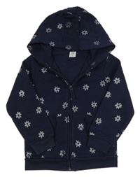 Tmavomodrá prepínaci mikina s kvietkami Kiki&Koko