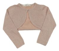 Svetloružové trblietavé svetrové bolerko H&M