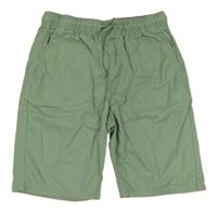 Svetlozelené plátenné slim chino kraťasy Okaidi