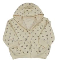 Smotanová oversize kvetovaná mikina s kapucňou Dunnes