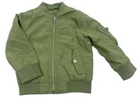 Khaki šusťákový jarní zateplený bomber H&M