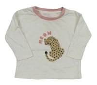 Bielo-staroružové tričko s leopardom zn. John Lewis