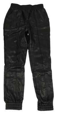 Čierne cuff koženkové nohavice PRIMARK