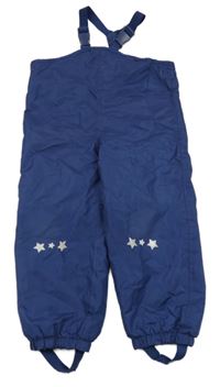 Tmavomodré šušťákové nepromokavé na traké podšité nohavice s hviezdičkami impidimpi