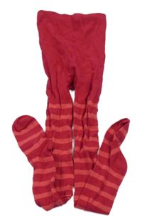 Malinovo-korálové pruhované pančuchy alive