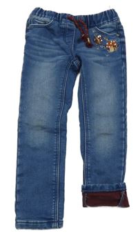 Modré teplákové thermo rifle s motýlkem a muchomůrkou C&A