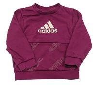 Višňová mikina s logy Adidas