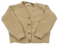 Hnědobéžový rebrovaný prepínaci sveter H&M