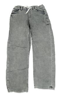 Sivé šisované relaxed wait tapered leg teplákové rifle H&M