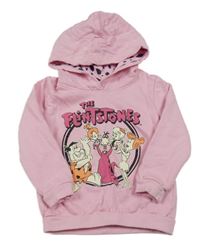 Svetloružová mikina s The Flintstones a kapucňou PEPCO