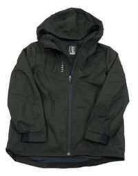 Černá šusťáková funkční jarní bunda s logem a kapucí KIPSTA