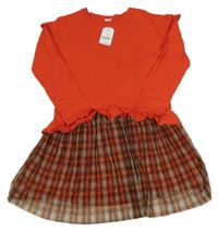 Nové - Červeno-kostkované šaty s volánky Next