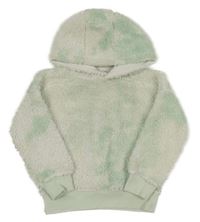 Mátovo-biela huňatá oversize mikina s kapucňou George