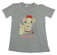 Sivé melírované tričko s velbloudem