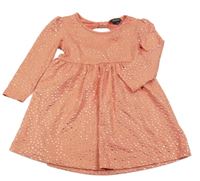 Lososové šaty so zlatými srdiečkami picapino