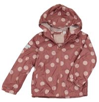 Kakaová puntíkatá šusťáková jarní bunda s kapucí Lily & Dan