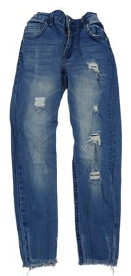 Modré skinny rifle s vyšúchaním Denim Co.