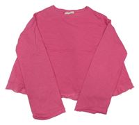 Tmavoružová melírovaná oversize crop mikina Zara