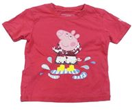 Růžové tričko Prasátko Peppa s flitrami Regatta