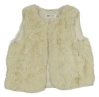 Béžová kožušinová podšitá vesta H&M