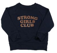 Tmavomodrá mikina s nápisom