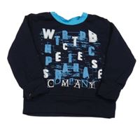 Tmavomodrá ľahká mikina s nápisom