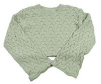 Svetlozelený vzorovaný crop sveter River Island