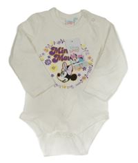 Nové - Biele body s Minnie a kvetmi Disney