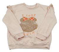 Svetloružová mikina s Blush a volánikmi George