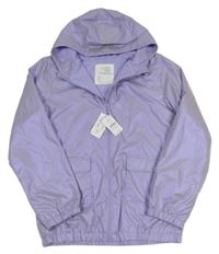 Nové - Lila metalická šusťáková lehce zateplená bunda s kapucí Nutmeg