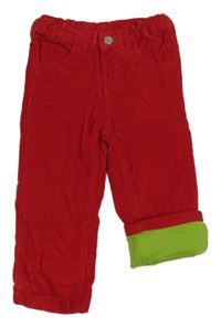 Červené menšestrové podšité nohavice