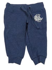 Tmavomodré melírované tepláky s nápisem Pocopiano