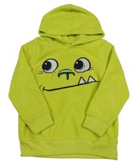Limetková fleecová mikina s príšerkou a kapucňou C&A