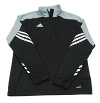 Černo-šedá sportovní funkční mikina s logem Adidas