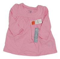 Nové - Růžová puntíkatá bavlněná šatová tunika GAP